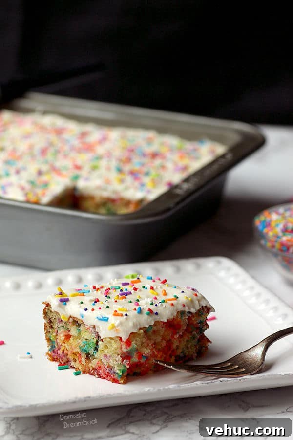 Funfetti Marshmallow Rice Krispie Squares Recipe 6 Closeup photo of sprinkle cake on a plate
