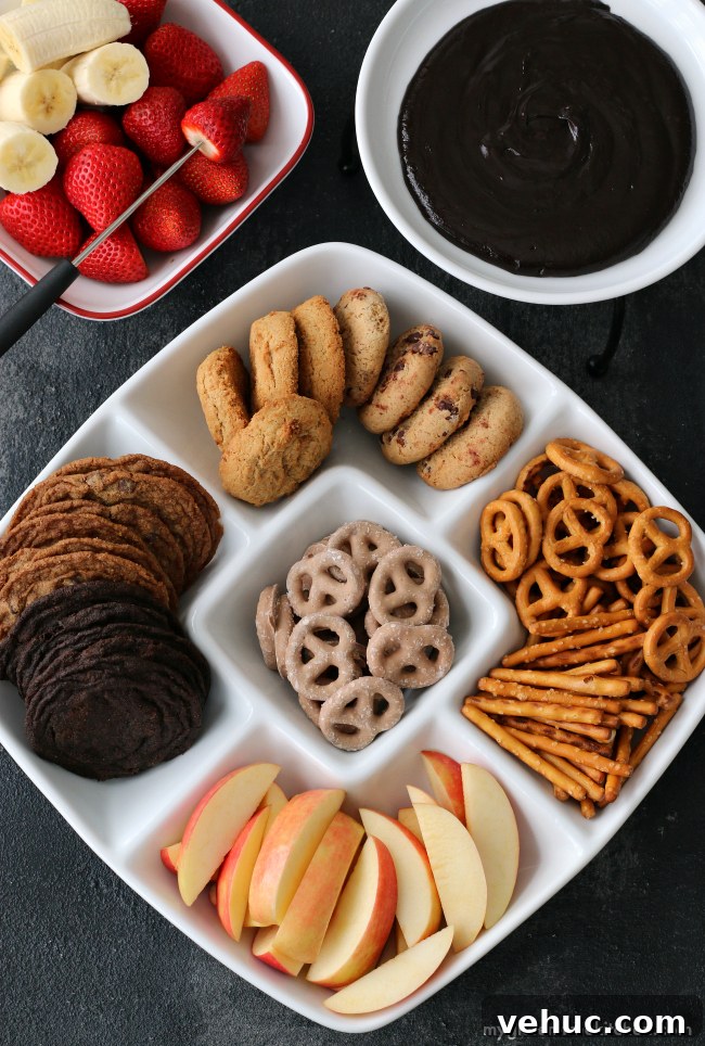Gluten-Free Chocolate Peanut Butter Fondue Recipe for Dipping 2 Gluten-free Chocolate Peanut Butter Fondue with gluten-free dippers