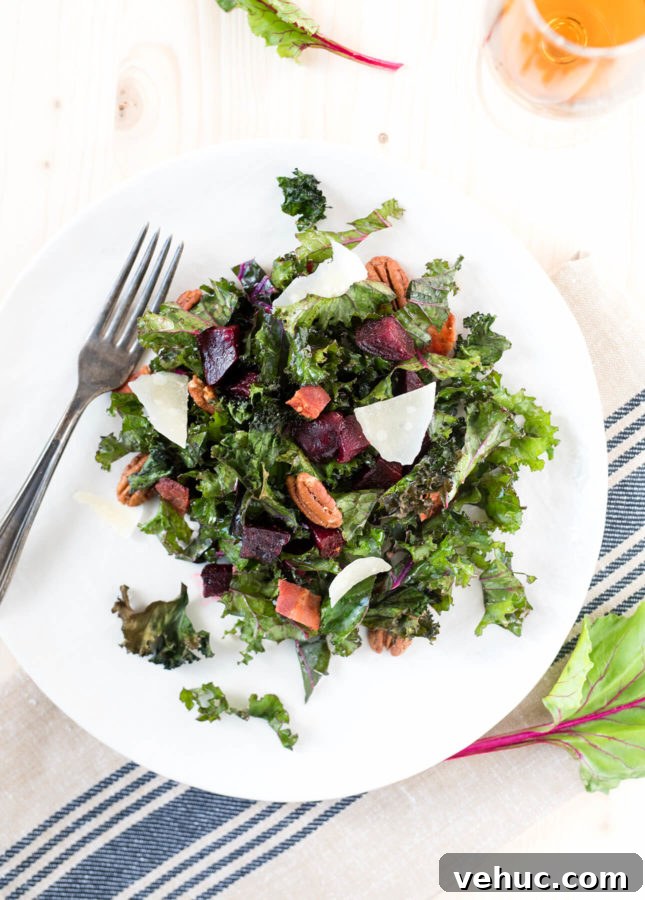 Pecan, Kale & Roasted Beet Salad with Citrus Vinaigrette 2 Pecan, Kale, and Beet Salad // FoodNouveau.com