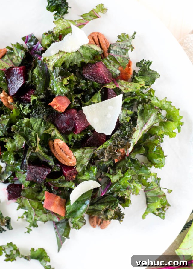 Pecan, Kale & Roasted Beet Salad with Citrus Vinaigrette 3 Pecan, Kale, and Beet Salad // FoodNouveau.com