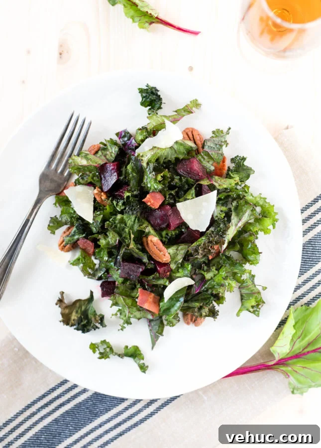 Pecan, Kale & Roasted Beet Salad with Citrus Vinaigrette 4 Pecan, Kale, and Beet Salad // FoodNouveau.com