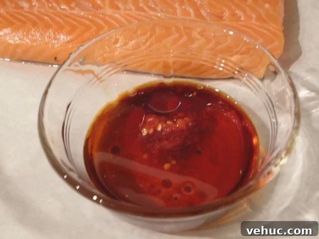 Ingredients for Salmon Glaze (Honey, Sambal, Soy Sauce and Vegetable Oil)