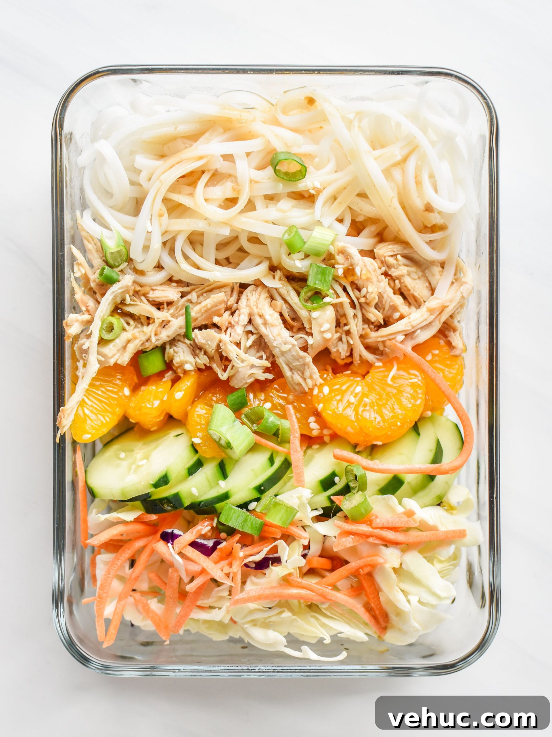 Sesame Chicken Cold Rice Noodle Salad for Meal Prep Lunches 6 Sesame Chicken Cold Rice Noodle Salad Lunches