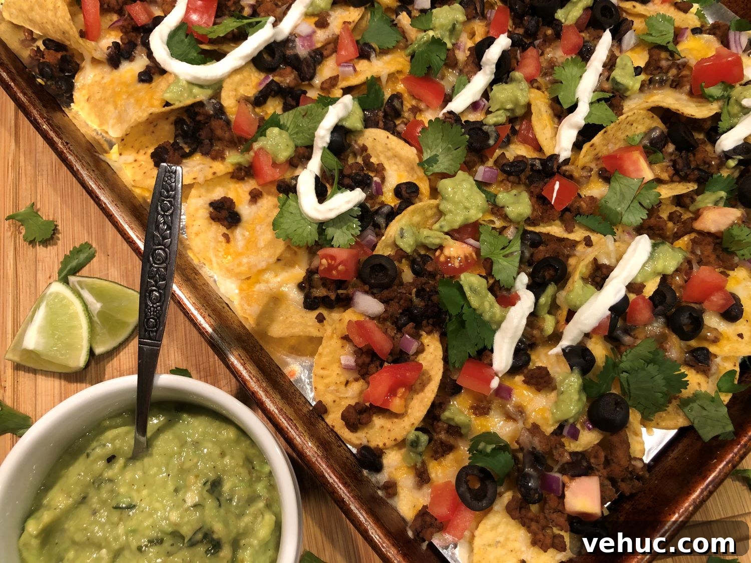 Sheet Pan Nachos with Avocado Salsa Verde