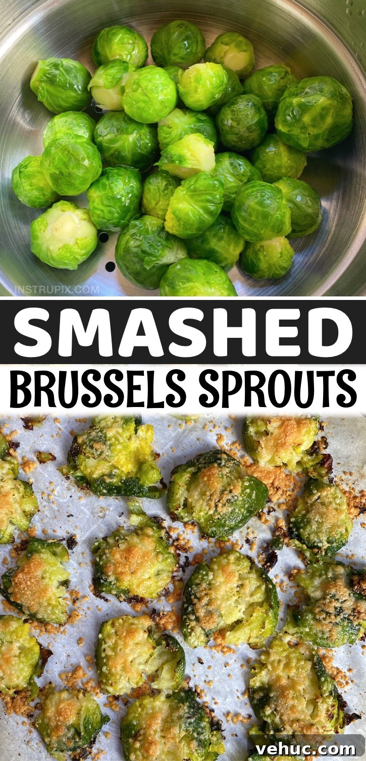 Crispy Smashed Brussels Sprouts with Garlic and Parmesan 13 Easy and healthy vegetable side dish.