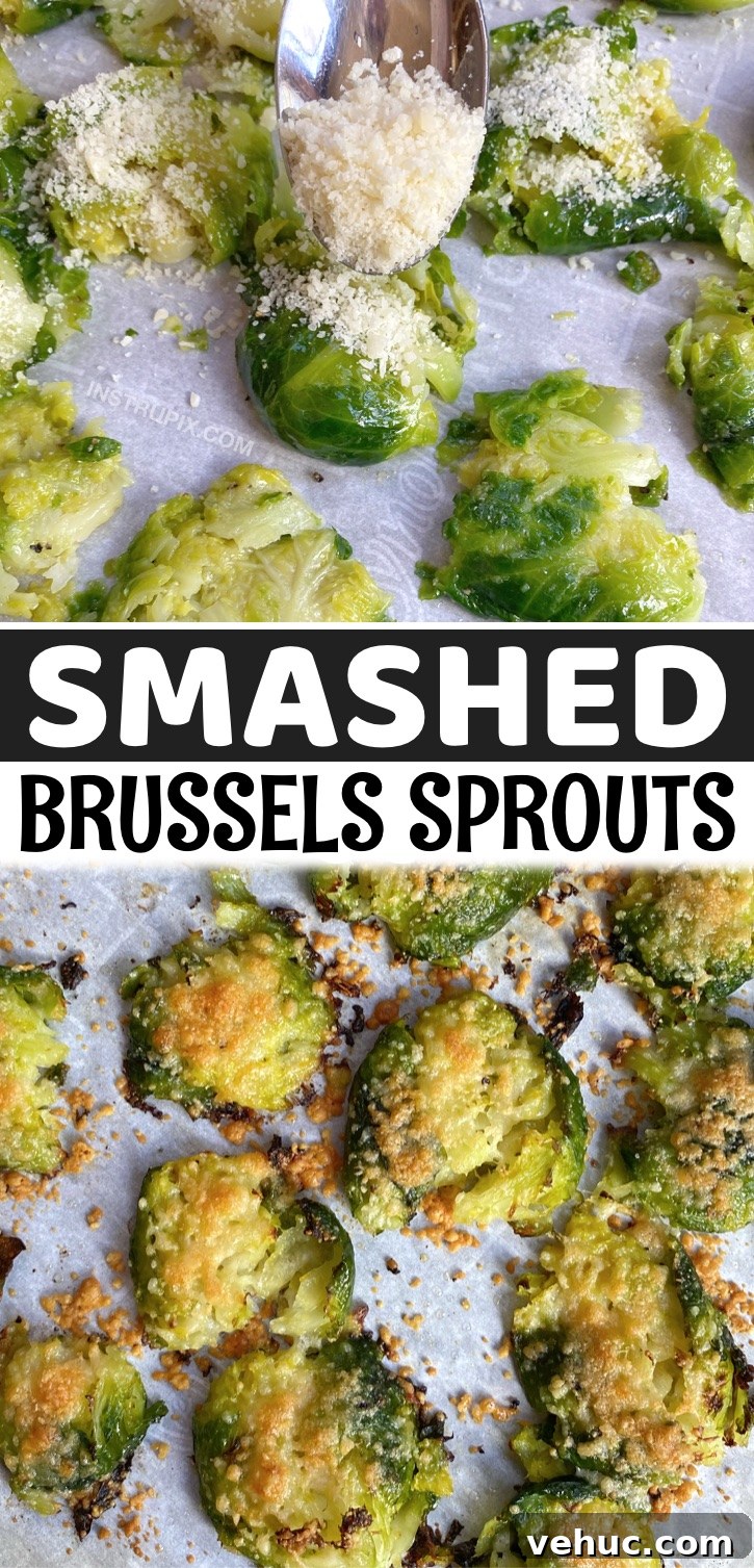 Crispy Smashed Brussels Sprouts with Garlic and Parmesan 14 Low carb smashed Brussels sprouts roasted with garlic and parmesan.