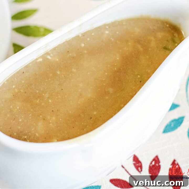 keto giblet gravy in dish.